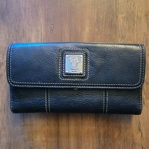 Tignanello Black Pebbled Leather Wallet